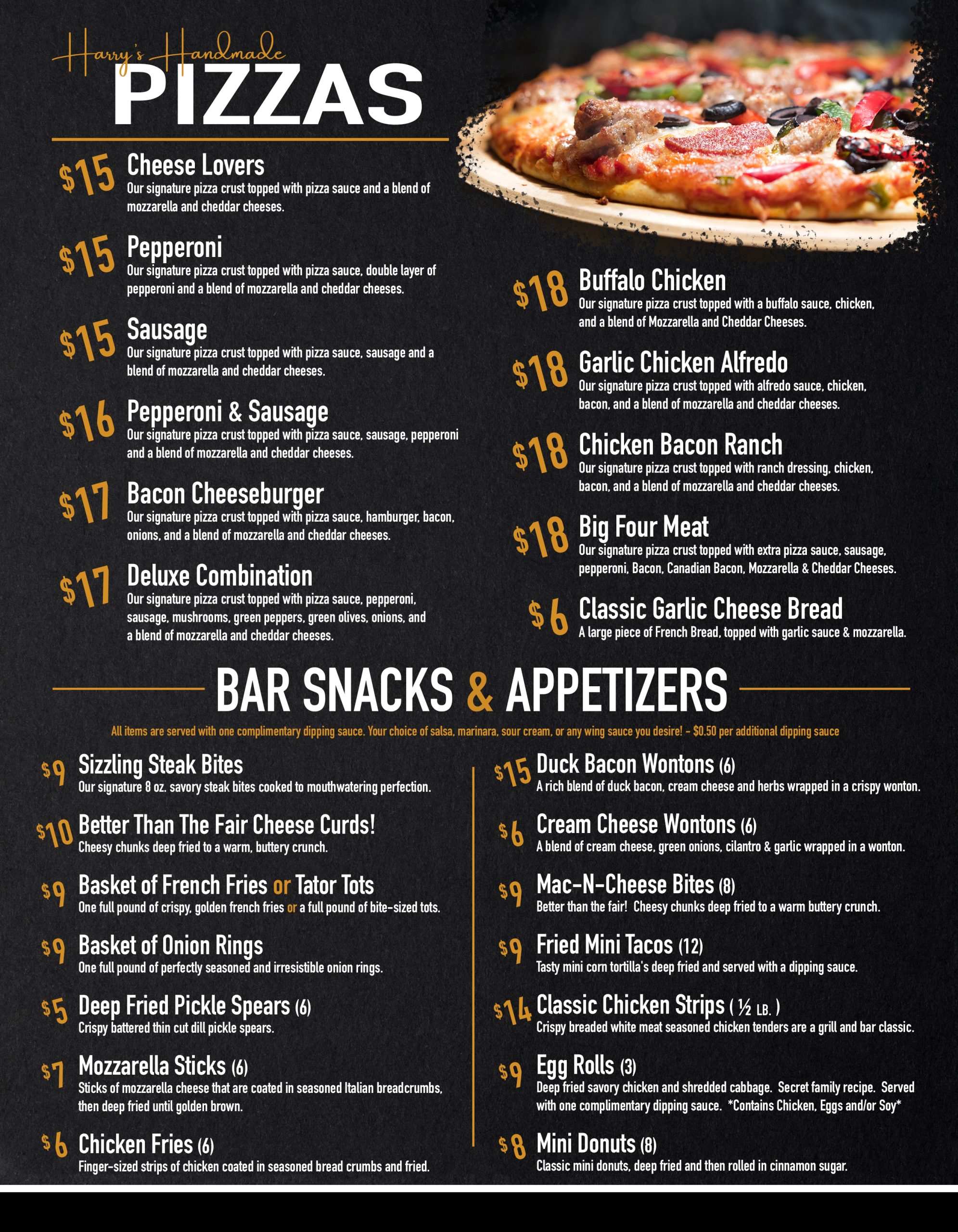 Southway Bowl Menu | Pizzas, Bar Snacks & Appetizers.